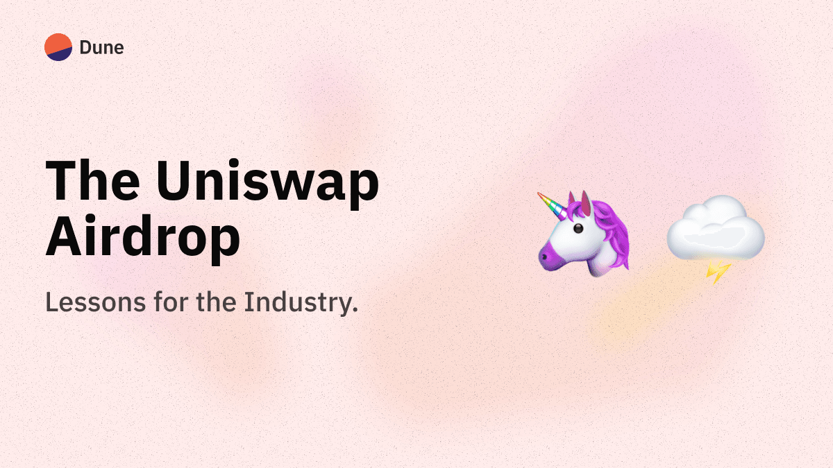 The Uniswap Airdrop - Lessons for the Industry