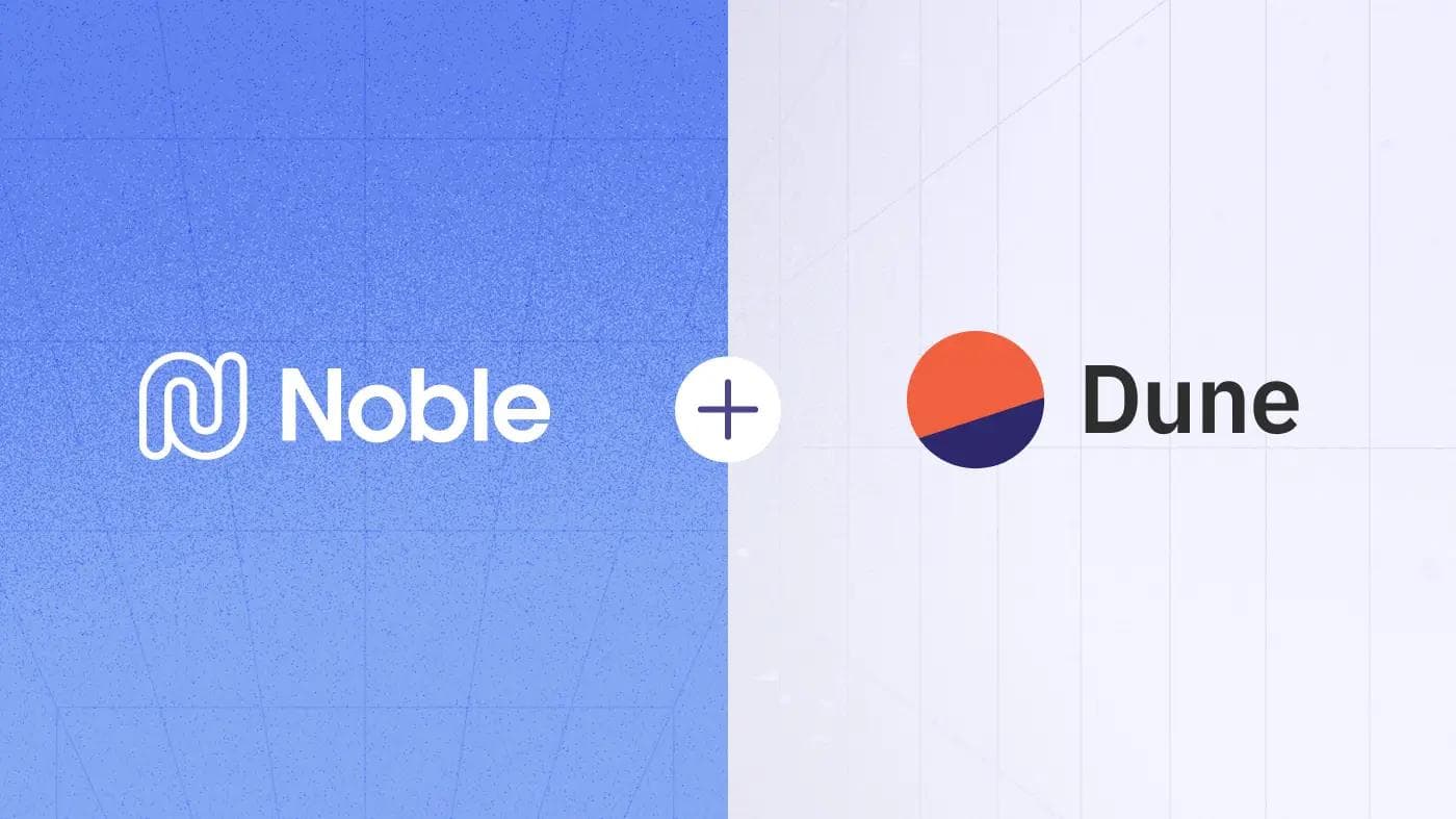 Noble Data is Now LIVE on Dune!