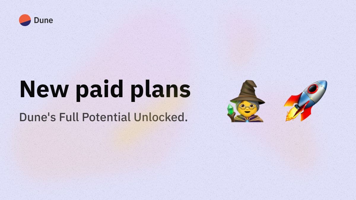 Use Dune to its Maximum Potential with our new Paid Plans