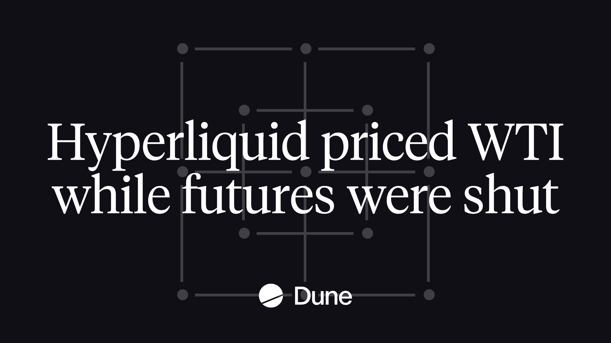 Hyperliquid priced WTI while futures were shut