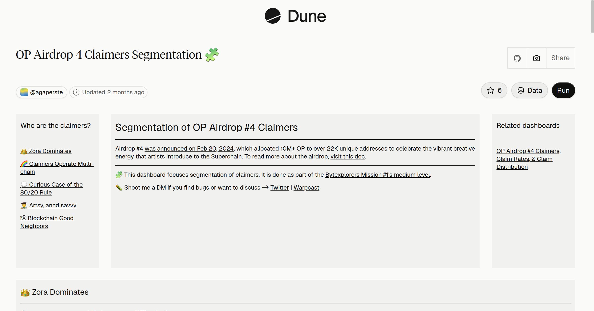 OP Airdrop 4 claimers segmentation dashboard