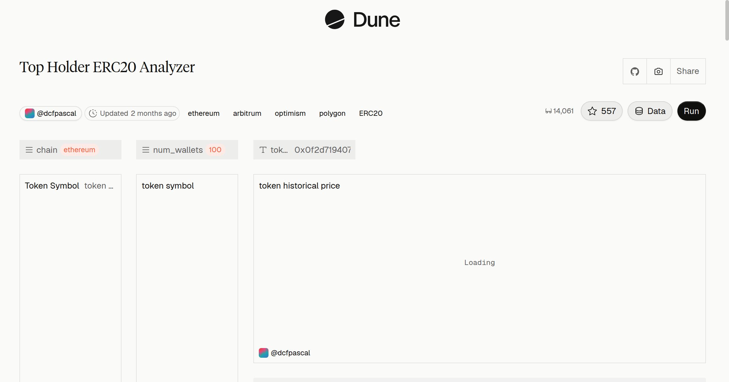Top Holder ERC20 Analyzer | Dune