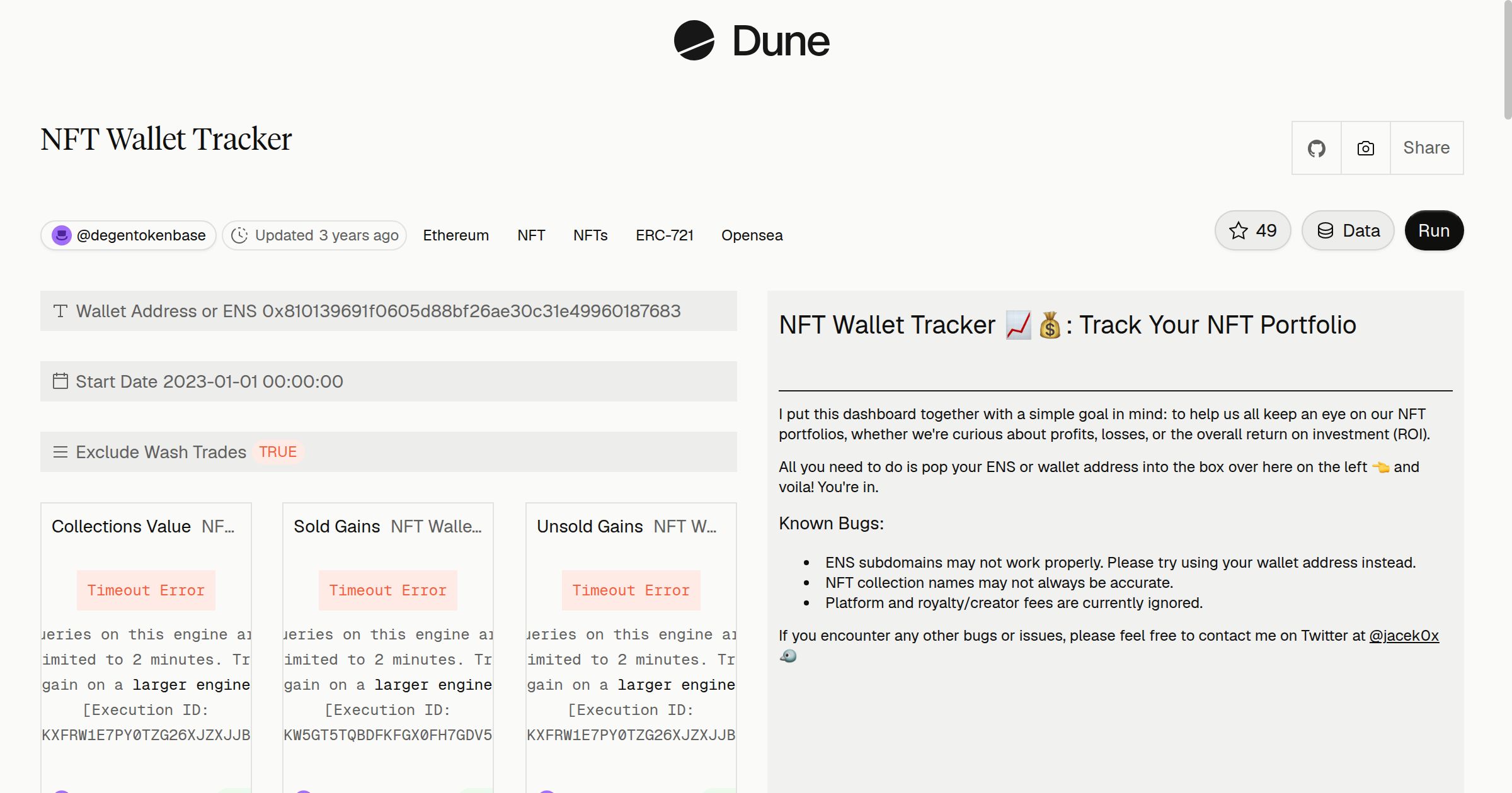 Show Kiwi: An NFT Wallet Tracker on Dune