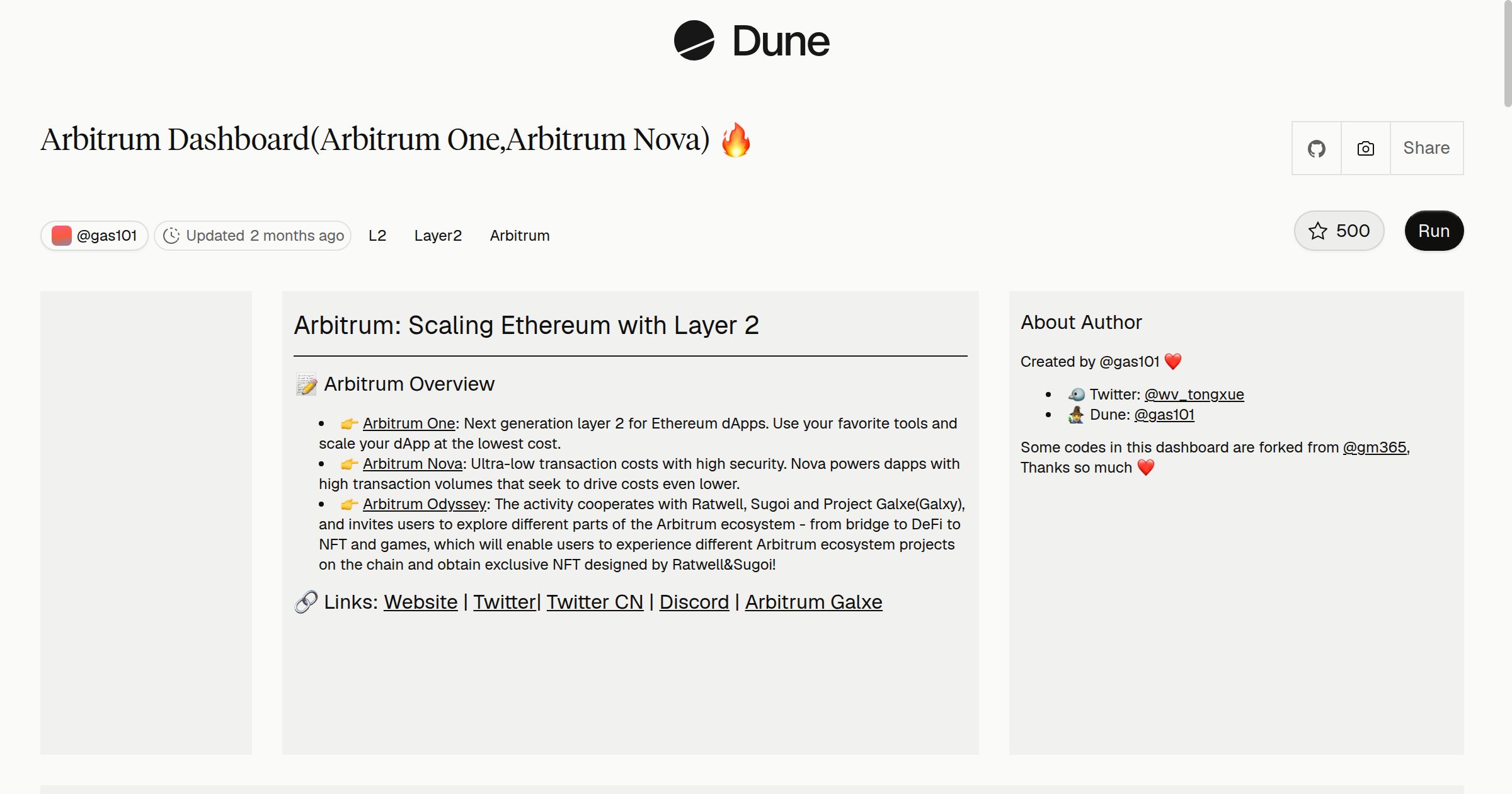 Arbitrum Dashboard(Arbitrum One,Arbitrum Nova) 🔥 | Dune