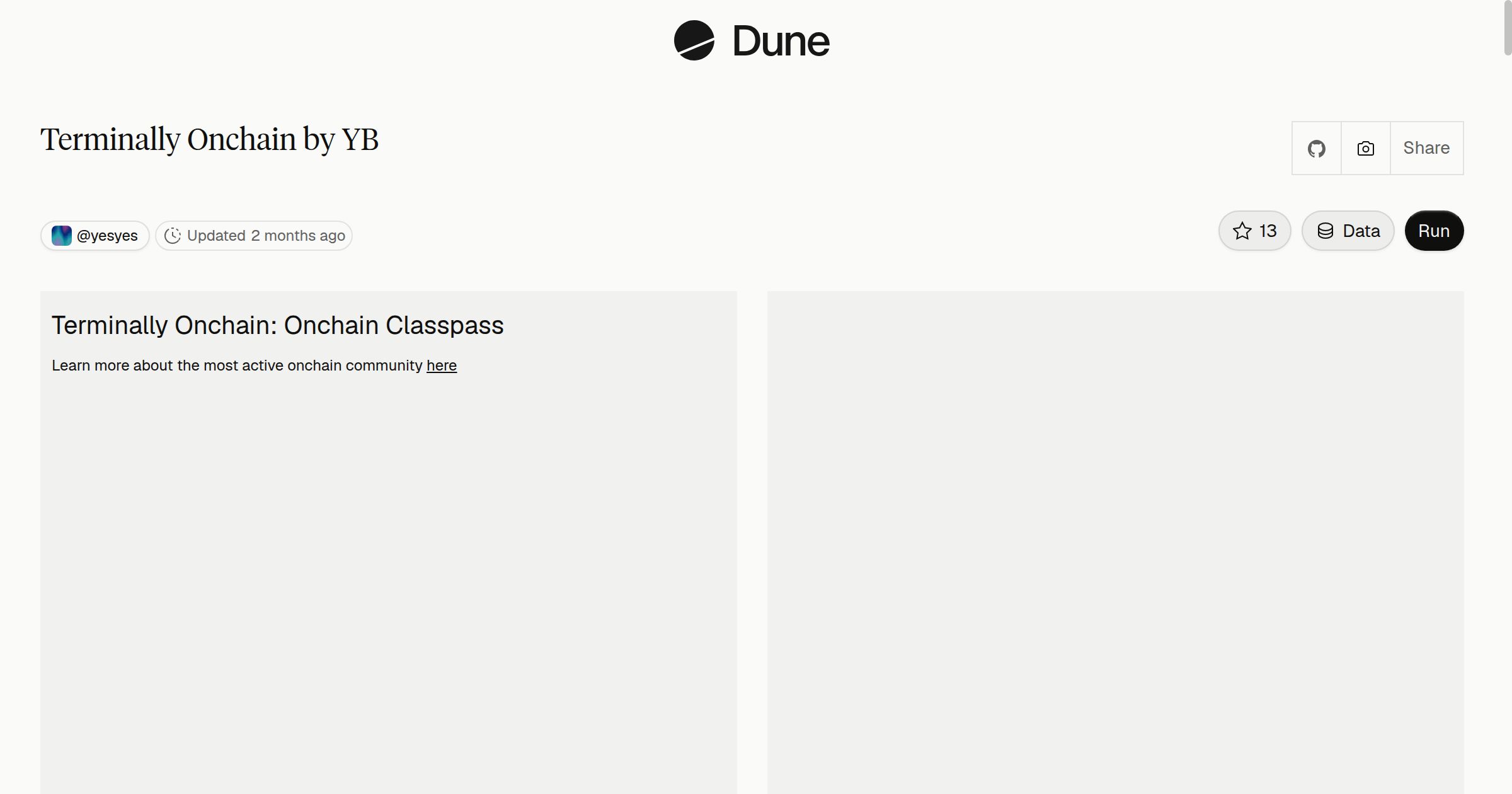 Terminally Onchain Dune Dashboard